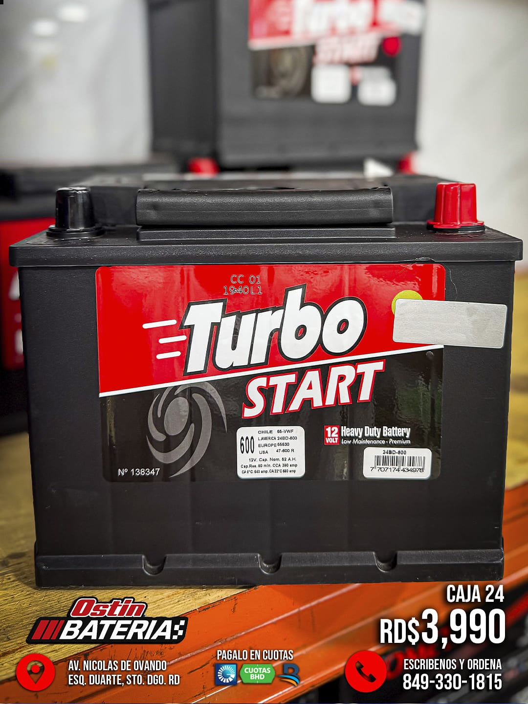 Bateria Turbo Star - Caja 24